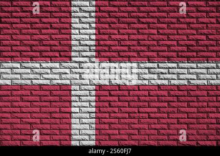 Denmark flag is painted onto an old brick wall Stock Photo - Alamy