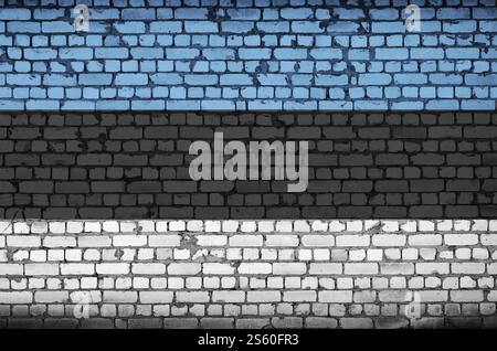 Estonia flag is painted onto an old brick wall Stock Photo - Alamy