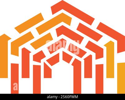 Brick wall logo vector ilustration design Stock Vector