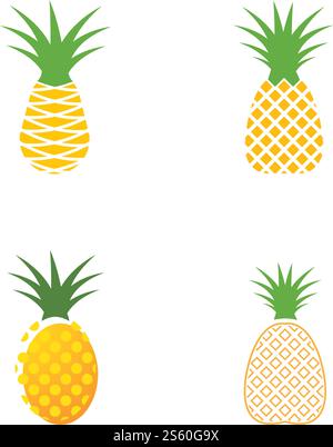 Pineapple logo ilustration vector template Stock Vector
