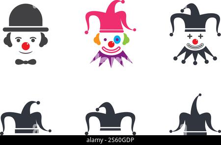 Clown character ilustration in flat design vector Stock Vector