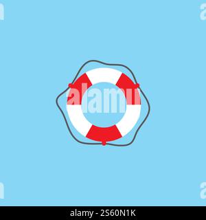 Lifebuoy logo icon vector ilustration template Stock Vector