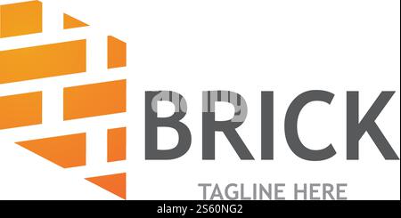 Brick wall logo vector ilustration design Stock Vector