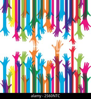 Hands up background ilustration vector template Stock Vector