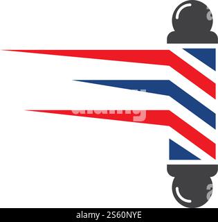 Barber pole set  logo ilustration vector template Stock Vector