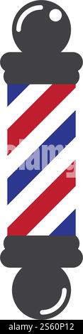 Barber pole logo ilustration vector template Stock Vector