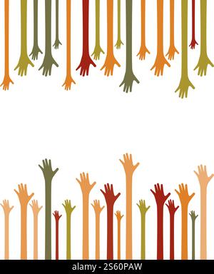 Hands up background ilustration vector template Stock Vector