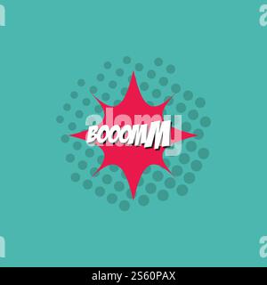 Boom Letter comic style flat design Stock Vector