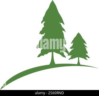 Pine tree logo ilustration vector design Stock Vector