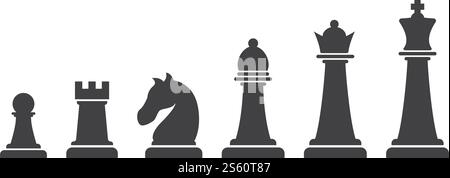 Chess icon set ilustration vector template Stock Vector