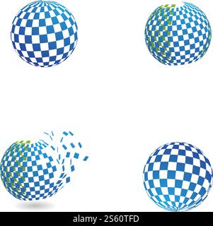 Globe technology ilustration logo vector template Stock Vector