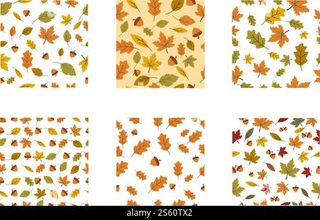 Autumn leaf seamless background wallpeper vector illustration Stock Vector