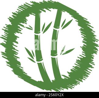 Bamboo logo ilustration vector template Stock Vector