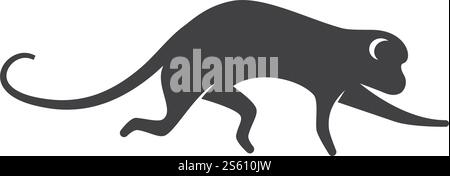 Monkey logo ilustration vector flat design Stock Vector