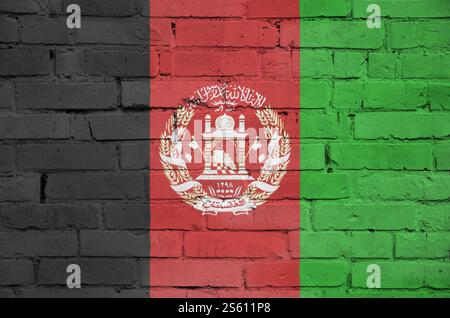 Afghanistan flag is painted onto an old brick wall Stock Photo - Alamy