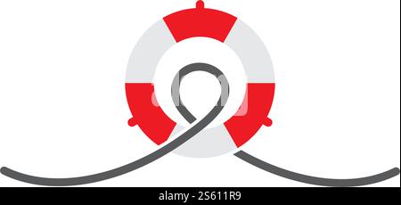 Lifebuoy logo icon vector ilustration template Stock Vector