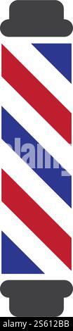 Barber pole logo ilustration vector template Stock Vector