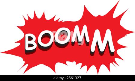 Boom Letter comic style flat design Stock Vector