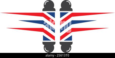 Barber pole set  logo ilustration vector template Stock Vector