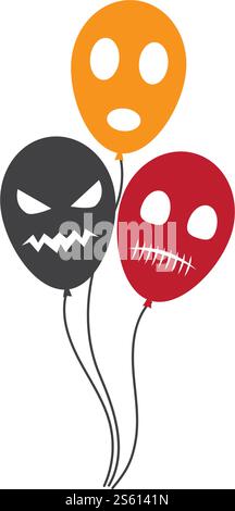 Halloween balloon character icon ilustration vector Stock Vector