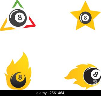 Billiard logo vector illustration template Stock Vector