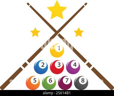 Billiard logo vector illustration template Stock Vector
