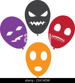 Halloween balloon character icon ilustration vector Stock Vector
