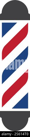 Barber pole logo ilustration vector template Stock Vector