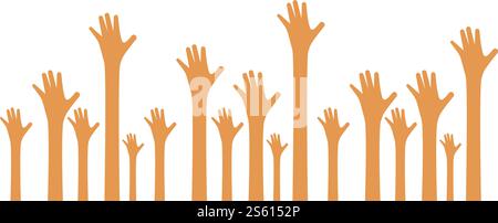 Hands up background ilustration vector template Stock Vector