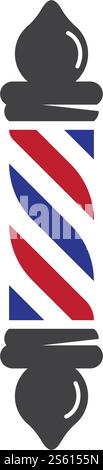 Barber pole logo ilustration vector template Stock Vector
