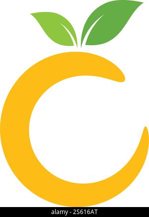 Fresh Orange fruits logo ilustration vector template Stock Vector
