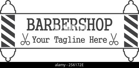 Barber pole logo ilustration vector template Stock Vector