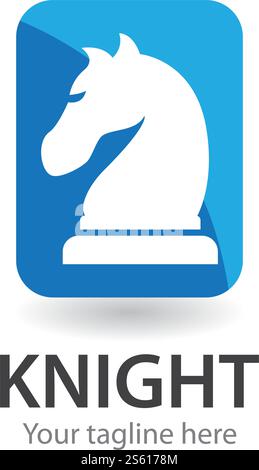 Chess knight logo icon ilustration vector template Stock Vector