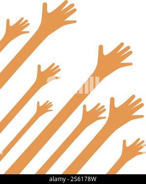 Hands up background ilustration vector template Stock Vector