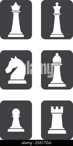 Chess icon set ilustration vector template Stock Vector