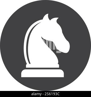 Chess knight logo icon ilustration vector template Stock Vector
