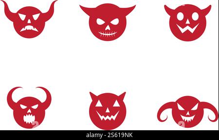 set of Devil logo ilustration vector template Stock Vector