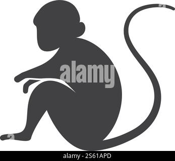 Monkey logo ilustration vector flat design Stock Vector