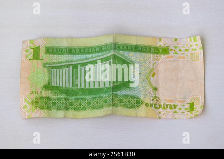 One Saudi Riyal banknote is displayed against a white background Stock ...