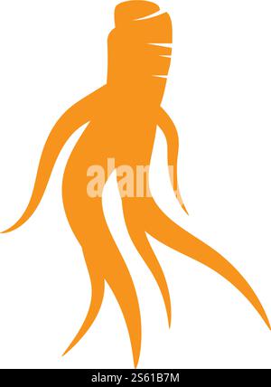 Ginseng logo illustration vector template Stock Vector