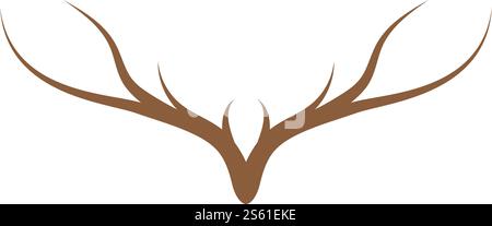 Deer antler ilustration logo vector template Stock Vector
