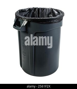 Trash can on white background Stock Photo