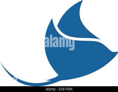 Stingray logo ilustration vector flat design template Stock Vector