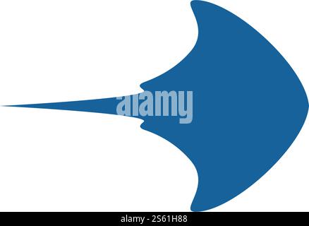 Stingray logo ilustration vector flat design template Stock Vector