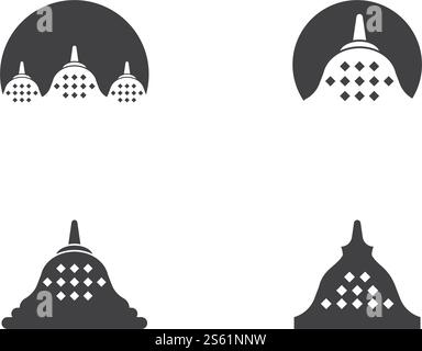 Stupa temple logo flat design vector Stock Vector