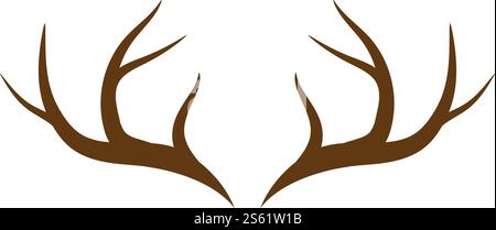 Deer antler ilustration logo vector template Stock Vector