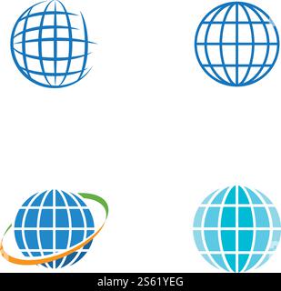 Globe technology ilustration logo vector template Stock Vector