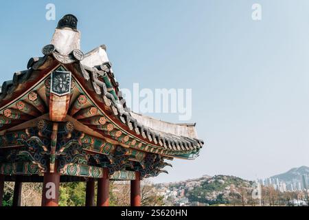 Dongnae Eupseong traditional pavilion at spring in Busan, Korea Stock Photo