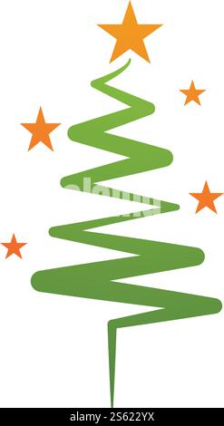 Christmas tree logo ilustration vector design Stock Vector