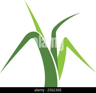 Natural Grass ilustration logo vector design Stock Vector